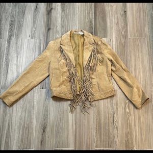 Leather Fringe Jacket Size 14